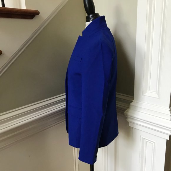 JCrew Regent Blazer Jacket Womens 14 Royal Blue Four Season Stretch - Picture 9 of 12